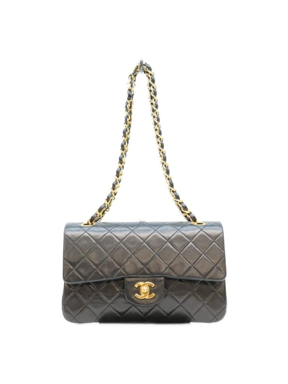 Chanel Black Lamb Quilted 23 Shoulder Bag
